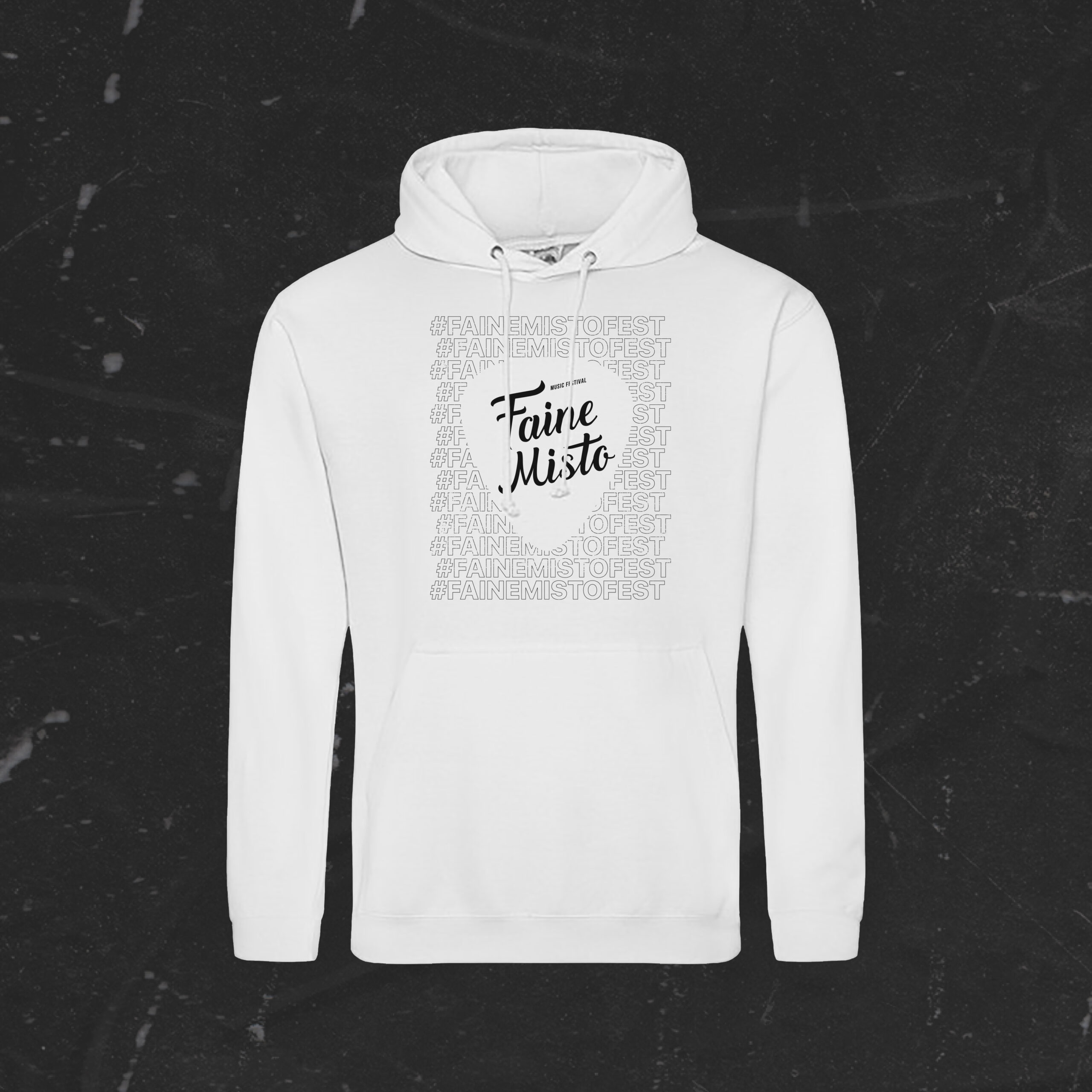 Hoodie-k-Pattern-white ХУДІ FAINE MISTO 2019 – LOGO - Зображення 1
